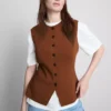 The edit knitted button-through tank top The edit knitted button-through tank top