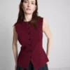 The edit knitted button-through tank top The edit knitted button-through tank top