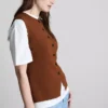 The edit knitted button-through tank top The edit knitted button-through tank top