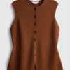 The edit knitted button-through tank top The edit knitted button-through tank top