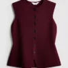 The edit knitted button-through tank top The edit knitted button-through tank top