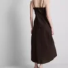The edit linen-blend tiered midi dress The edit linen-blend tiered midi dress