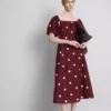 The edit linen puff-sleeve midi dress The edit linen puff-sleeve midi dress