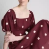 The edit linen puff-sleeve midi dress The edit linen puff-sleeve midi dress