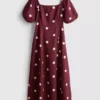 The edit linen puff-sleeve midi dress The edit linen puff-sleeve midi dress