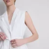 The edit linen tie-detail vest
