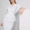 The edit linen v-neck wrap top