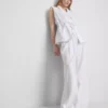 The edit pleated linen wide-leg pants The edit pleated linen wide-leg pants