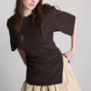 The edit ruched asymmetrical tee