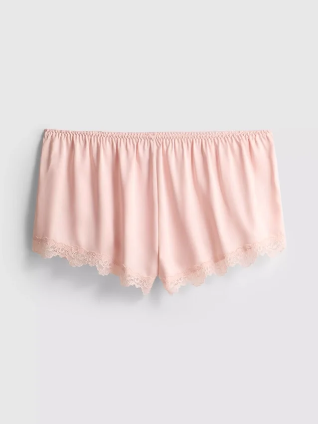 The edit satin lace pajama shorts The edit satin lace pajama shorts