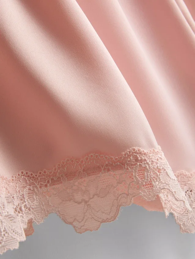 The edit satin lace pajama shorts The edit satin lace pajama shorts