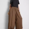 The edit satin wide leg pants