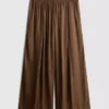 The edit satin wide leg pants