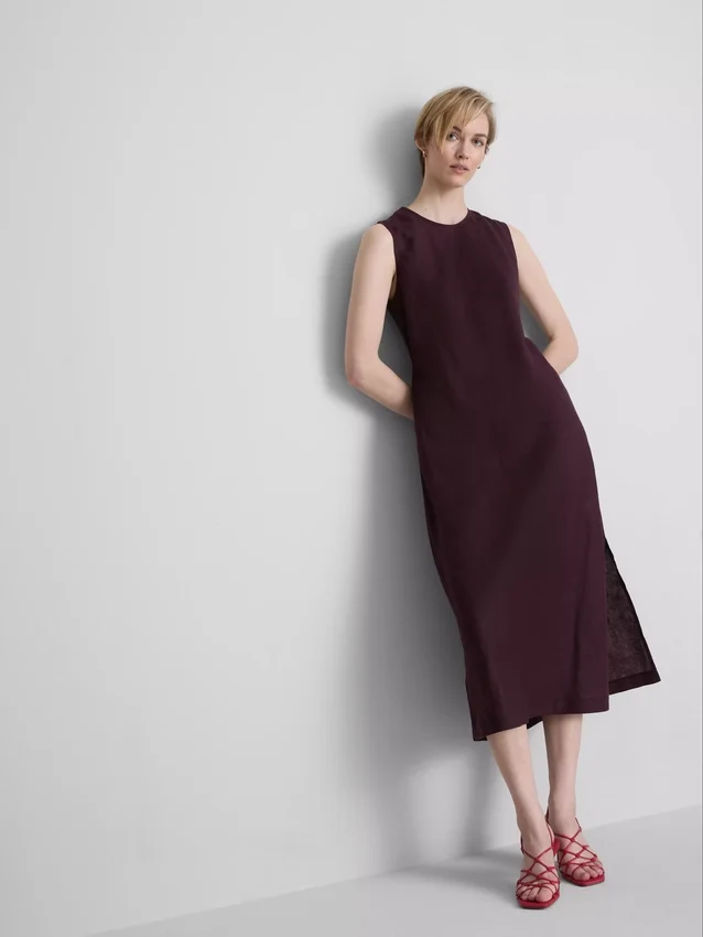 The edit sleeveless linen midi dress The edit sleeveless linen midi dress