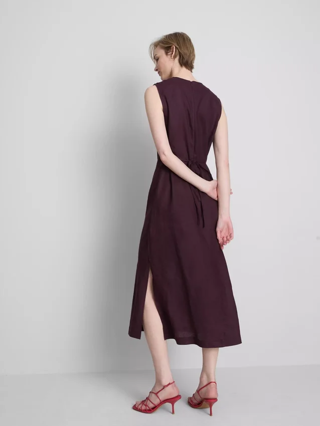The edit sleeveless linen midi dress The edit sleeveless linen midi dress
