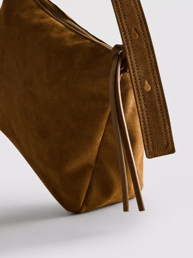 The edit suede fold-over crossbody bag The edit suede fold-over crossbody bag