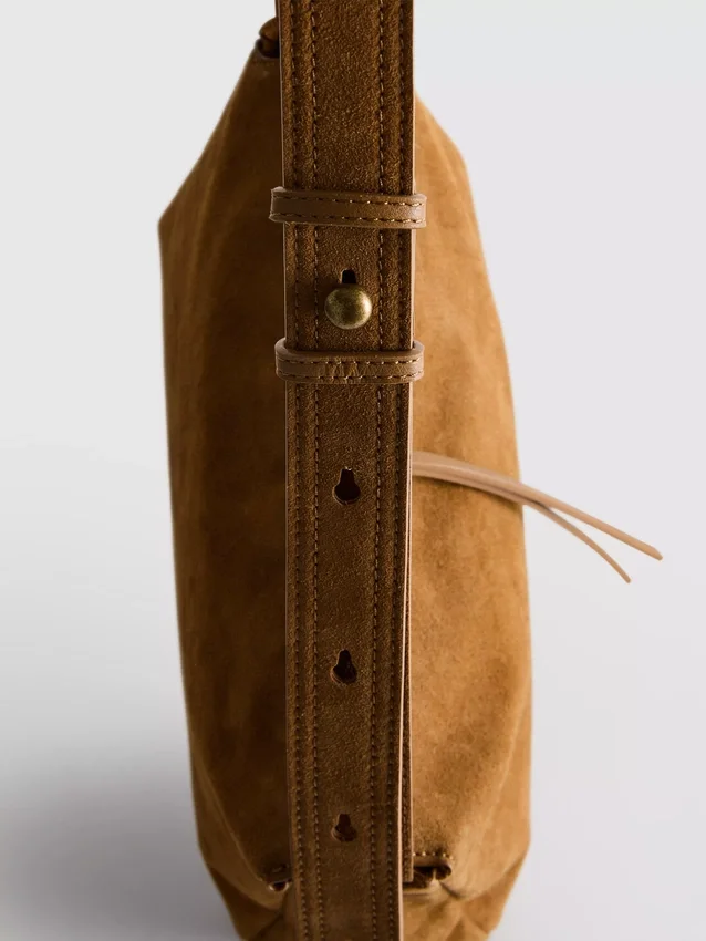 The edit suede fold-over crossbody bag The edit suede fold-over crossbody bag