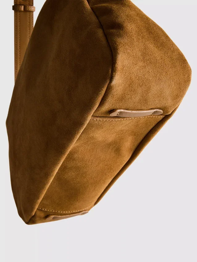 The edit suede fold-over crossbody bag The edit suede fold-over crossbody bag