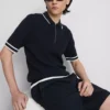 The edit textured zip polo shirt The edit textured zip polo shirt
