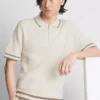 The edit textured zip polo shirt The edit textured zip polo shirt