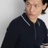The edit textured zip polo shirt The edit textured zip polo shirt