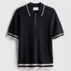 The edit textured zip polo shirt The edit textured zip polo shirt