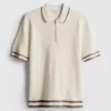 The edit textured zip polo shirt The edit textured zip polo shirt