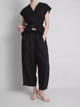 The edit wide-leg linen pants