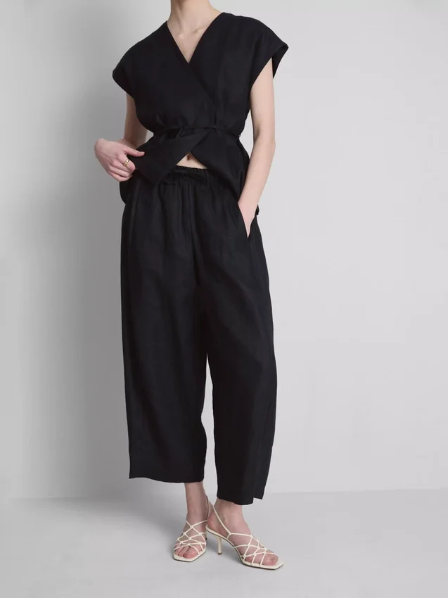The edit wide-leg linen pants The edit wide-leg linen pants