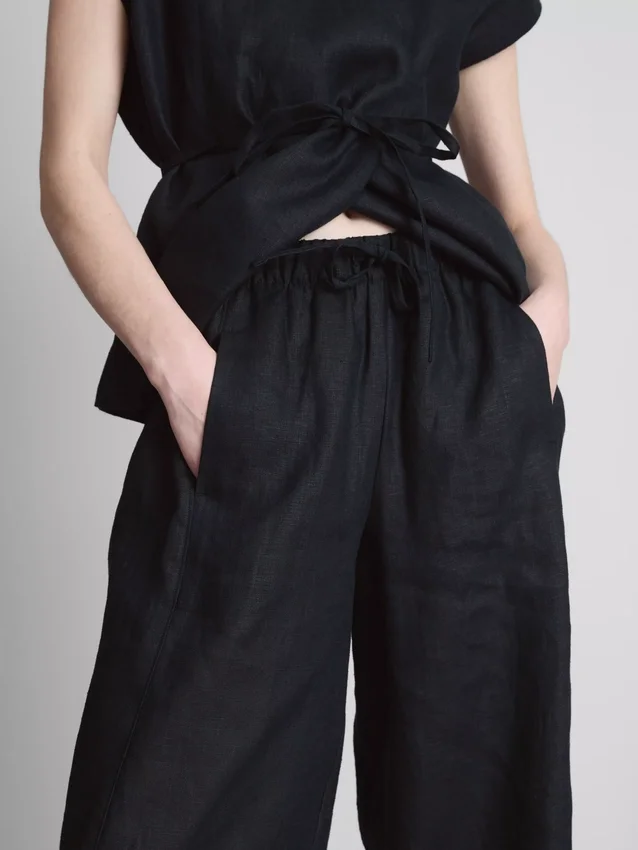 The edit wide-leg linen pants The edit wide-leg linen pants