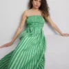 The primark scene | shirred stripe bandeau midi dress The primark scene | shirred stripe bandeau midi dress