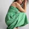 The primark scene | shirred stripe bandeau midi dress The primark scene | shirred stripe bandeau midi dress