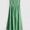 The primark scene | shirred stripe bandeau midi dress The primark scene | shirred stripe bandeau midi dress
