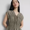 Tie-front crinkle top Tie-front crinkle top