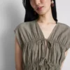 Tie-front crinkle top Tie-front crinkle top