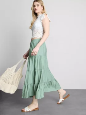 Tiered maxi skirt