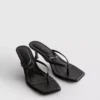 Toe post heeled mule sandals