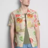 Tropical postcard short-sleeve button-down shirt Tropical postcard short-sleeve button-down shirt