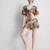 Tropical printed frill shorts Tropical printed frill shorts