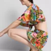 Tropical printed frill shorts Tropical printed frill shorts