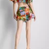 Tropical printed frill shorts Tropical printed frill shorts