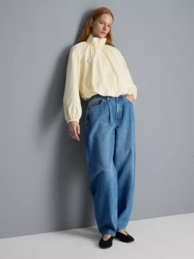 Ultimate cotton denim barrel-leg jeans