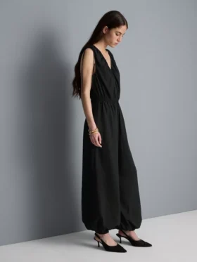 V-neck balloon-leg jumpsuit