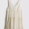 V-neck crinkle mini dress V-neck crinkle mini dress