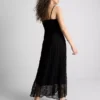 V-neck lace maxi dress