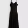 V-neck lace maxi dress