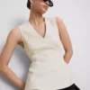 V-neck peplum sleeveless top V-neck peplum sleeveless top
