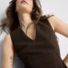 V-neck peplum sleeveless top V-neck peplum sleeveless top