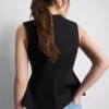 V-neck peplum sleeveless top V-neck peplum sleeveless top