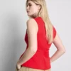 V-neck peplum sleeveless top V-neck peplum sleeveless top